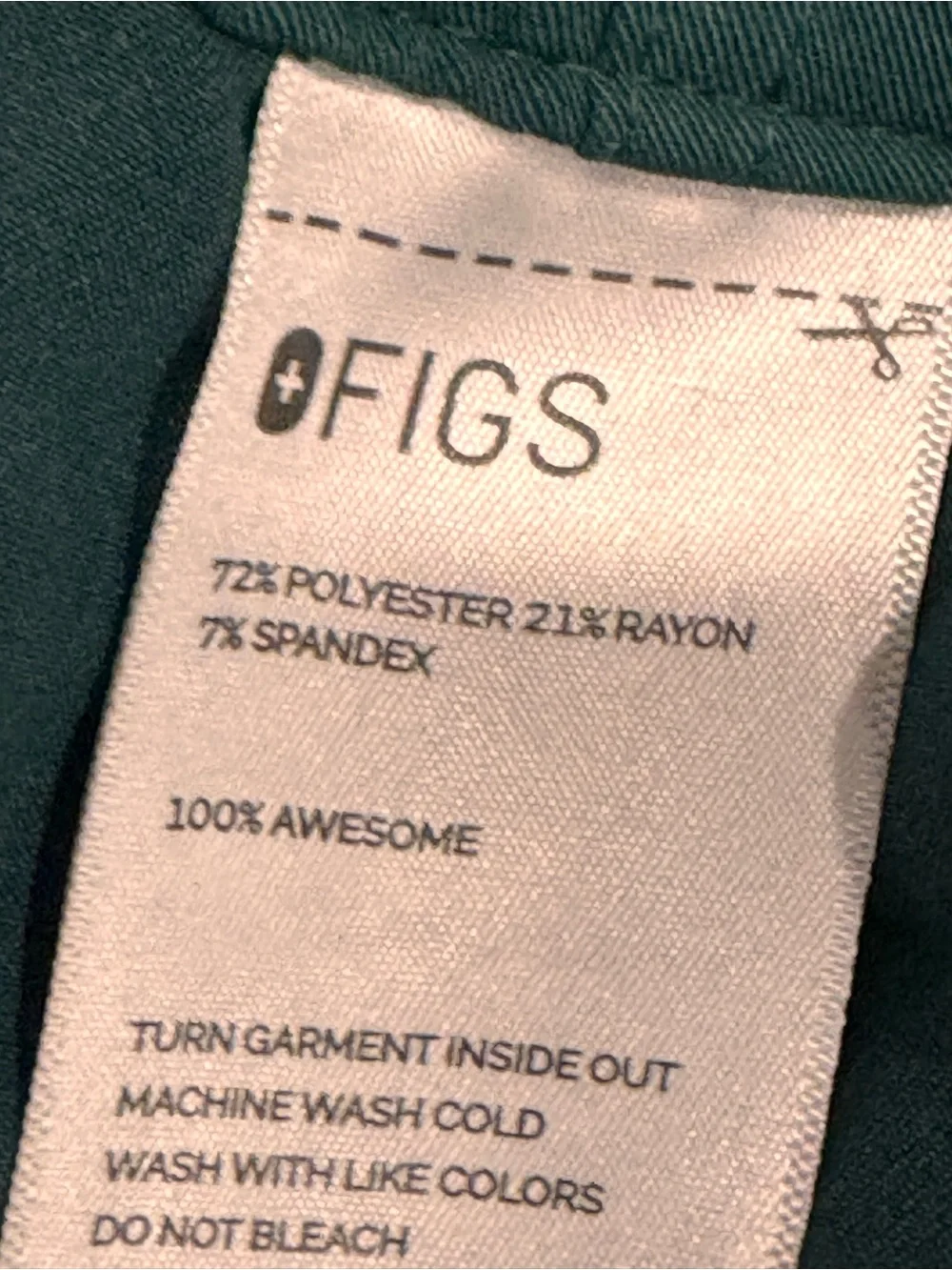 Figs Men's Forest Green Drawstring Utility Scrub Pants L